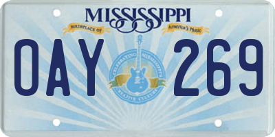 MS license plate OAY269