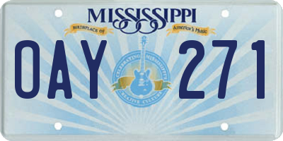 MS license plate OAY271