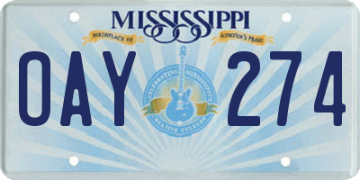 MS license plate OAY274