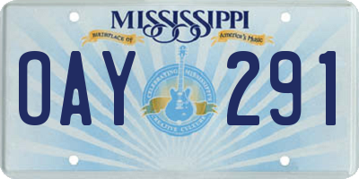 MS license plate OAY291