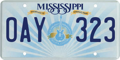 MS license plate OAY323