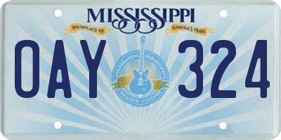 MS license plate OAY324