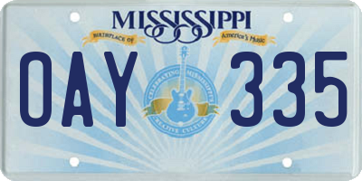 MS license plate OAY335