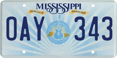 MS license plate OAY343
