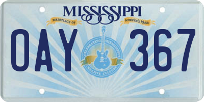 MS license plate OAY367