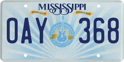 MS license plate OAY368