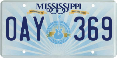 MS license plate OAY369
