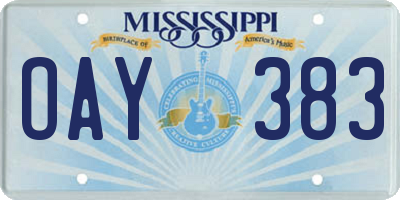 MS license plate OAY383