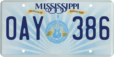 MS license plate OAY386