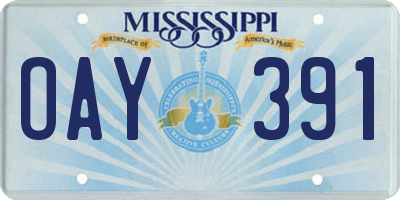 MS license plate OAY391
