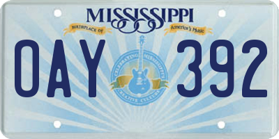 MS license plate OAY392