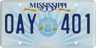 MS license plate OAY401