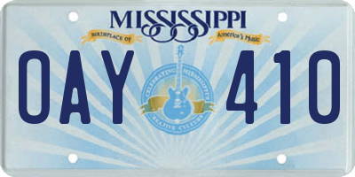 MS license plate OAY410