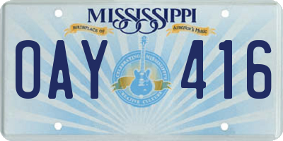 MS license plate OAY416