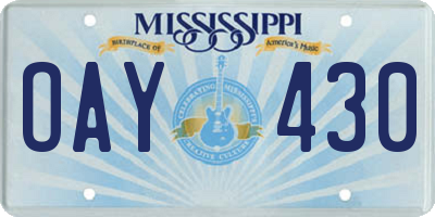 MS license plate OAY430