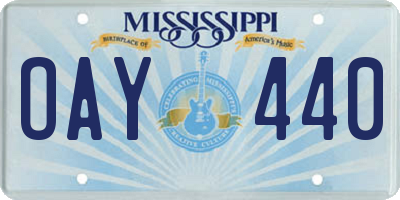 MS license plate OAY440