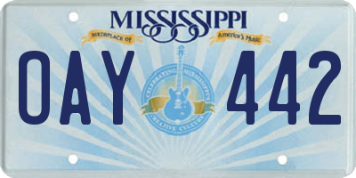 MS license plate OAY442