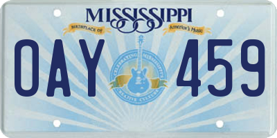 MS license plate OAY459