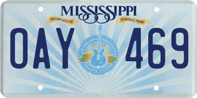 MS license plate OAY469