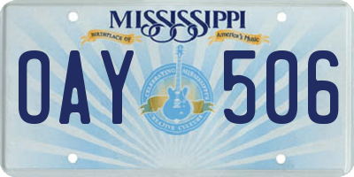 MS license plate OAY506