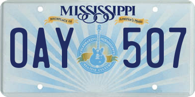 MS license plate OAY507