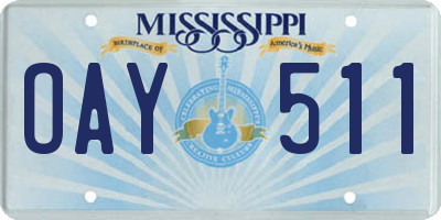 MS license plate OAY511