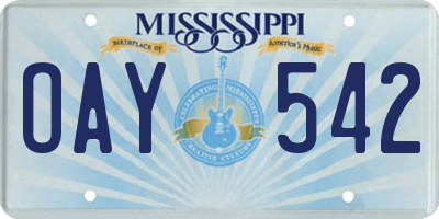 MS license plate OAY542