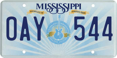 MS license plate OAY544
