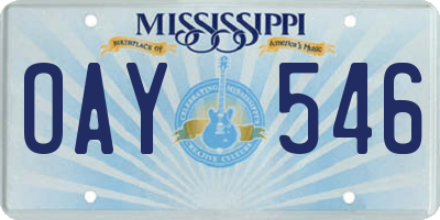 MS license plate OAY546