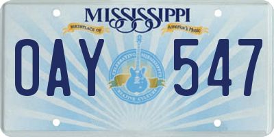 MS license plate OAY547