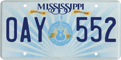 MS license plate OAY552