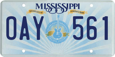 MS license plate OAY561