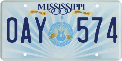 MS license plate OAY574