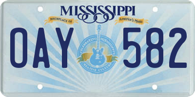 MS license plate OAY582