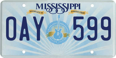MS license plate OAY599