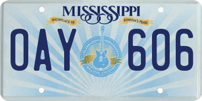 MS license plate OAY606