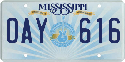 MS license plate OAY616