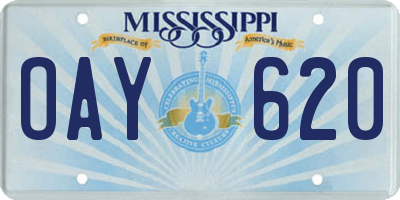 MS license plate OAY620