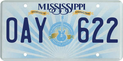 MS license plate OAY622