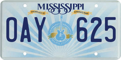 MS license plate OAY625