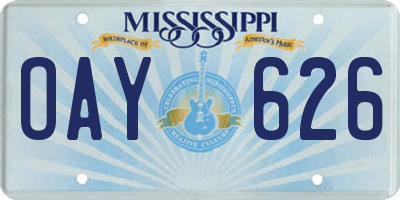 MS license plate OAY626