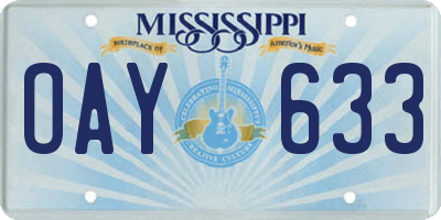 MS license plate OAY633