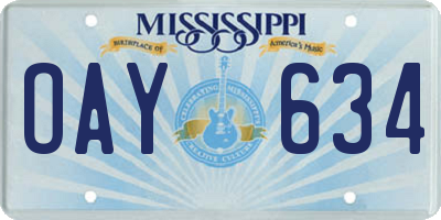 MS license plate OAY634