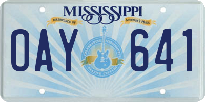 MS license plate OAY641