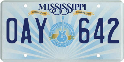 MS license plate OAY642