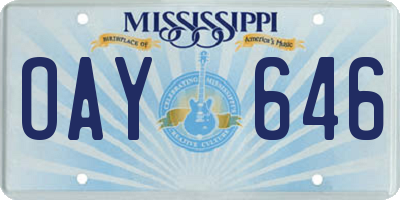 MS license plate OAY646