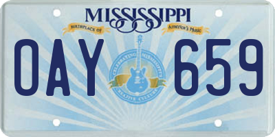 MS license plate OAY659