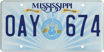 MS license plate OAY674