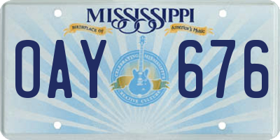 MS license plate OAY676