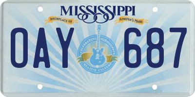 MS license plate OAY687